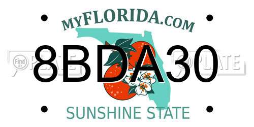 8BDA30 Florida License Plate