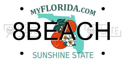 8BEACH Florida License Plate