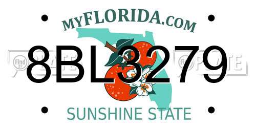 8BL3279 Florida License Plate