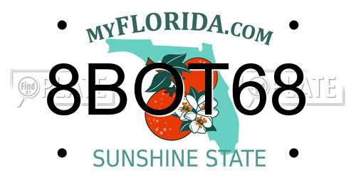 8BOT68 Florida License Plate