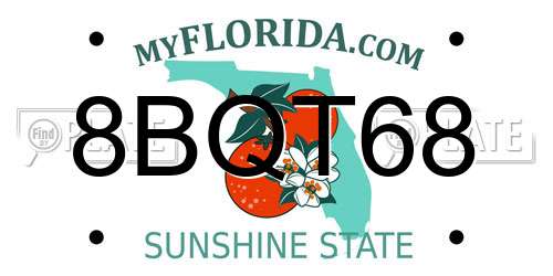 8BQT68 Florida License Plate