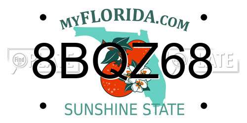 8BQZ68 Florida License Plate