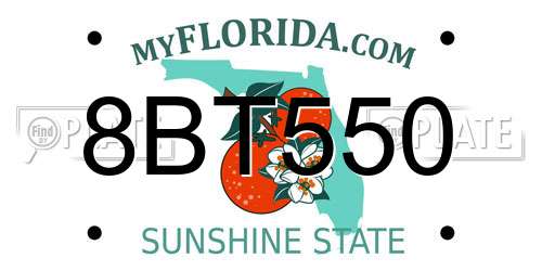 8BT550 Florida License Plate