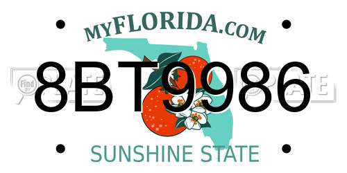 8BT9986 Florida License Plate