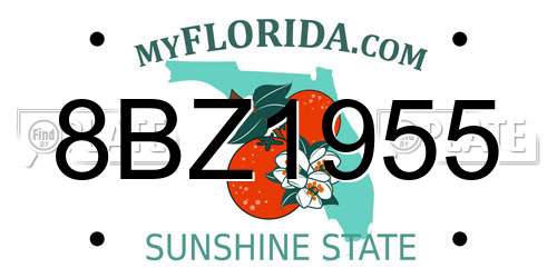 8BZ1955 Florida License Plate