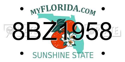 8BZ1958 Florida License Plate