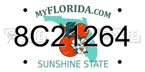 8C21264 Florida License Plate