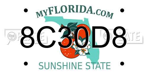 8C30D8 Florida License Plate