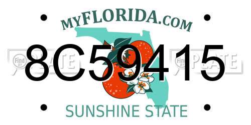 8C59415 Florida License Plate