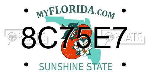8C75E7 Florida License Plate