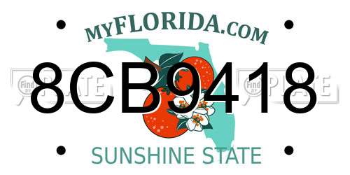 8CB9418 Florida License Plate
