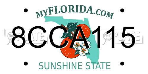 8CCA115 Florida License Plate
