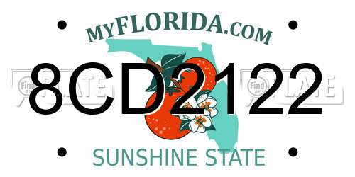 8CD2122 Florida License Plate