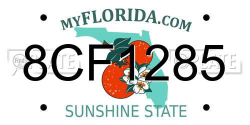 8CF1285 Florida License Plate