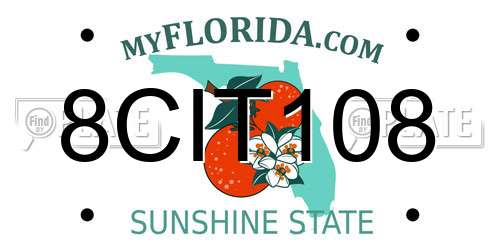 8CIT108 Florida License Plate