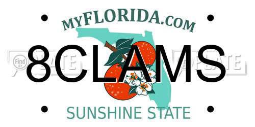 8CLAMS Florida License Plate