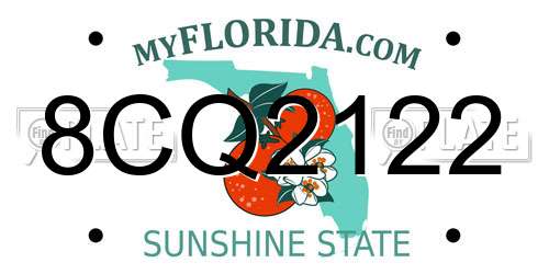 8CQ2122 Florida License Plate