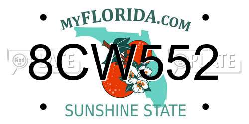 8CW552 Florida License Plate