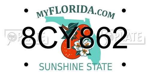 8CY862 Florida License Plate