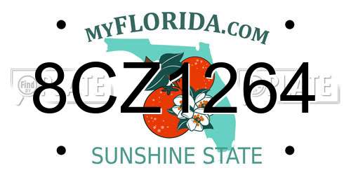 8CZ1264 Florida License Plate