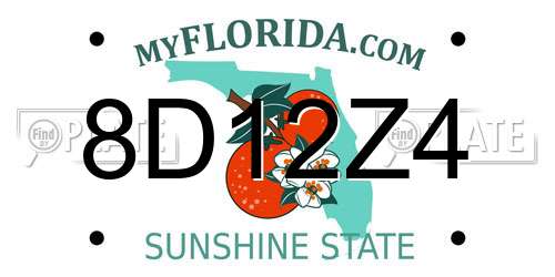 8D12Z4 Florida License Plate