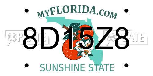 8D15Z8 Florida License Plate