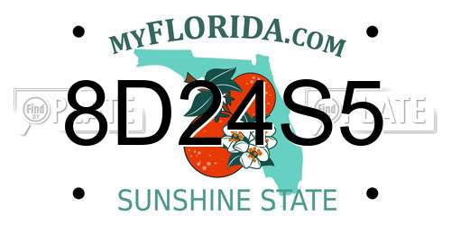 8D24S5 Florida License Plate