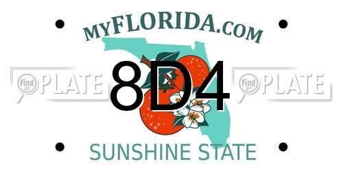 8D4 Florida License Plate
