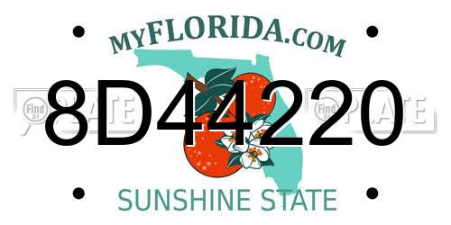 8D44220 Florida License Plate