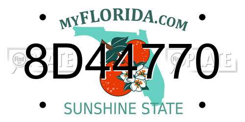 8D44770 Florida License Plate