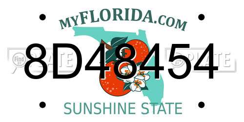 8D48454 Florida License Plate