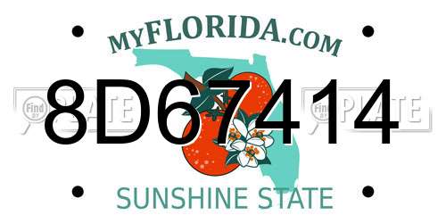 8D67414 Florida License Plate
