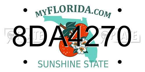 8DA4270 Florida License Plate