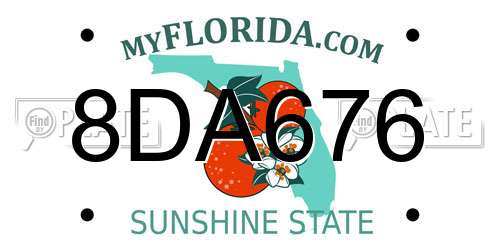 8DA676 Florida License Plate