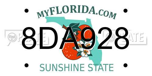 8DA928 Florida License Plate