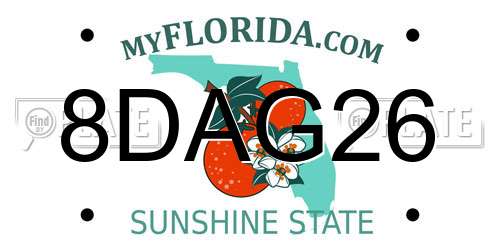 8DAG26 Florida License Plate
