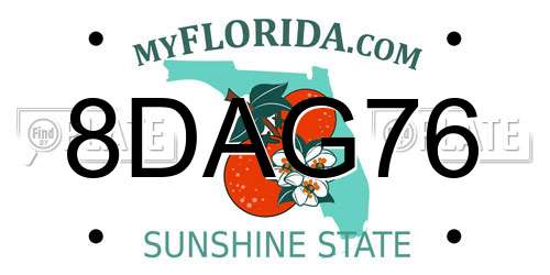8DAG76 Florida License Plate