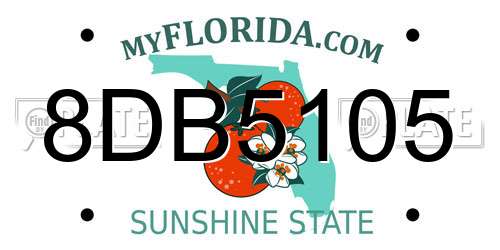 8DB5105 Florida License Plate