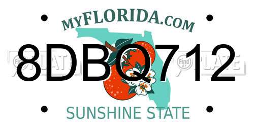 8DBQ712 Florida License Plate
