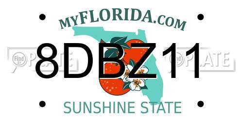 8DBZ11 Florida License Plate