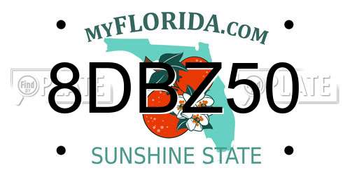8DBZ50 Florida License Plate