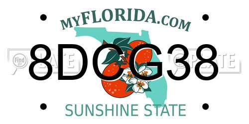 8DCG38 Florida License Plate