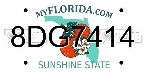8DG7414 Florida License Plate