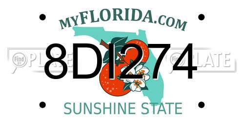 8DI274 Florida License Plate