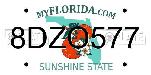 8DZO577 Florida License Plate