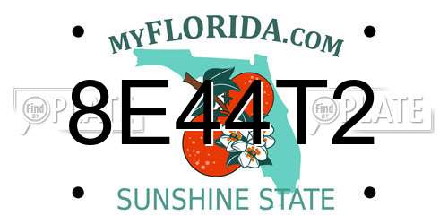 8E44T2 Florida License Plate