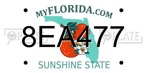 8EA477 Florida License Plate