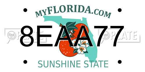 8EAA77 Florida License Plate