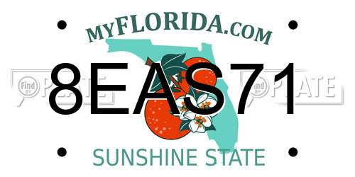 8EAS71 Florida License Plate