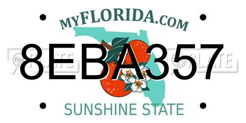 8EBA357 Florida License Plate